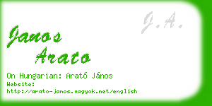 janos arato business card